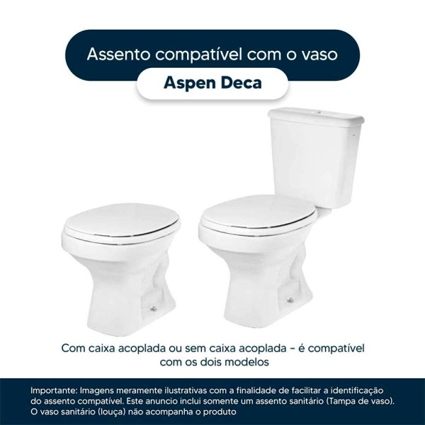 Encontraproduto.com.br - Assento Sanitario Soft Close Aspen Preto Para vaso Deca