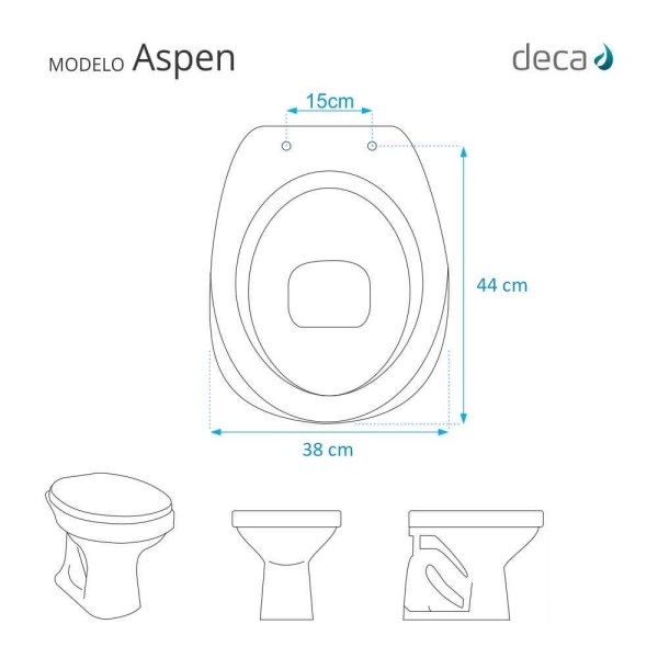 Encontraproduto.com.br - Assento Sanitario Soft Close Aspen Preto Para vaso Deca