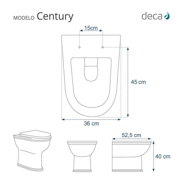 Encontraproduto.com.br - Assento Sanitário Laqueado Soft Close Century Creme (Bege) para vaso Deca