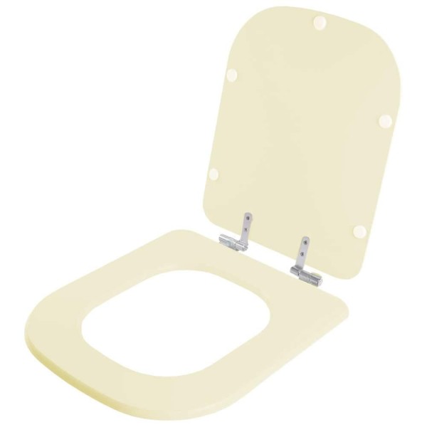 Encontraproduto.com.br - Assento Sanitário Laqueado Soft Close Quadra Creme (Bege) para vaso Deca
