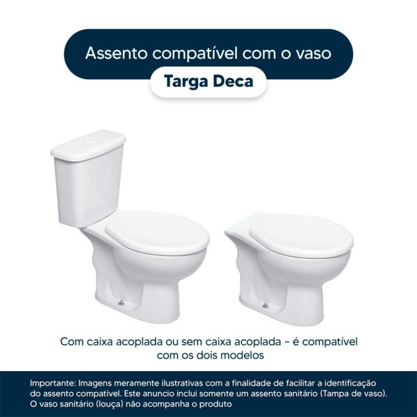Encontraproduto.com.br - Assento Sanitário Laqueado Soft Close Targa Creme (Bege) para vaso Deca