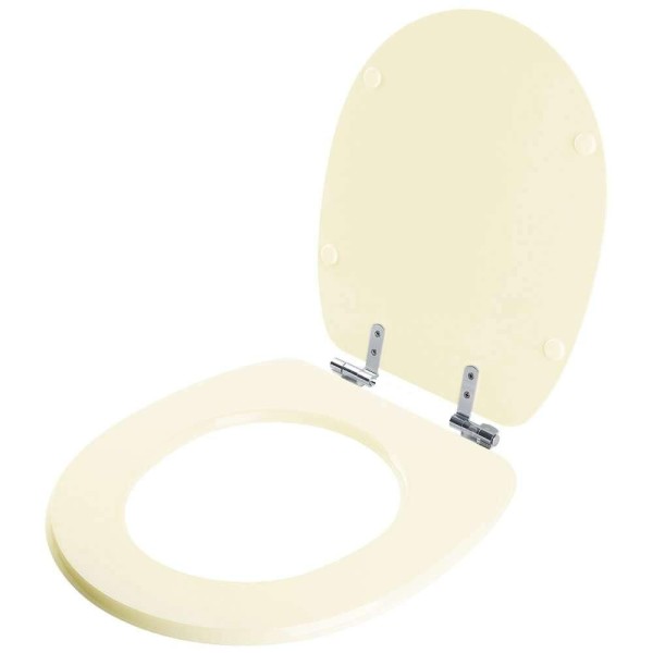 Encontraproduto.com.br - Assento Sanitário Laqueado Soft Close Aries Bege Claro para vaso Eternit