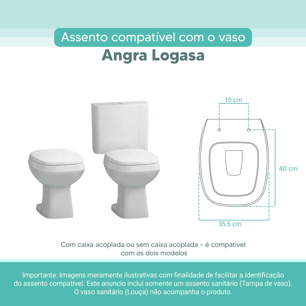 Assento Sanitário Tampa de Vaso Branco MDF Laqueado Angra para bacia Logasa