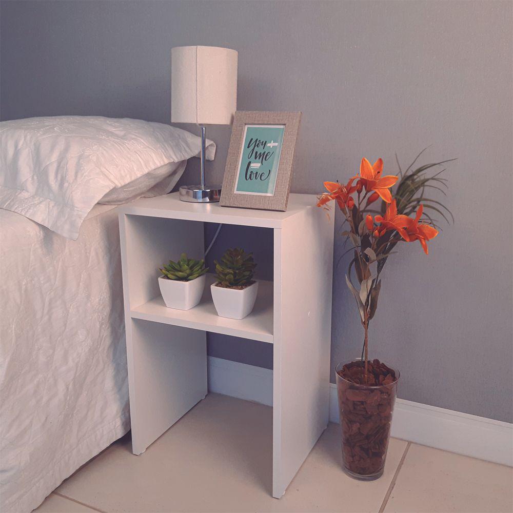 Encontraproduto.com.br - Mesa de Cabeceira Cama Solteiro Quarto Sala 35cm Branco