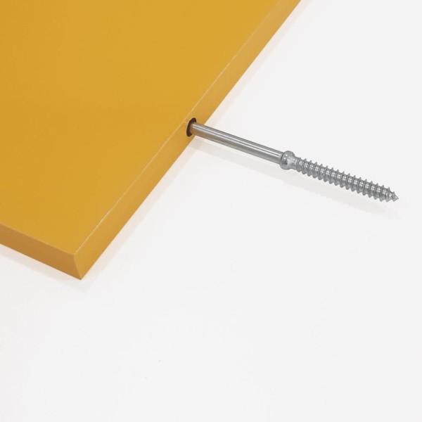 Encontraproduto.com.br - Prateleira em U 90X20cm Amarelo com Suporte Invisível
