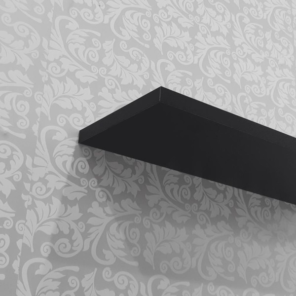 Encontraproduto.com.br - Prateleira em U 90X20cm Preta com Suporte Invisível