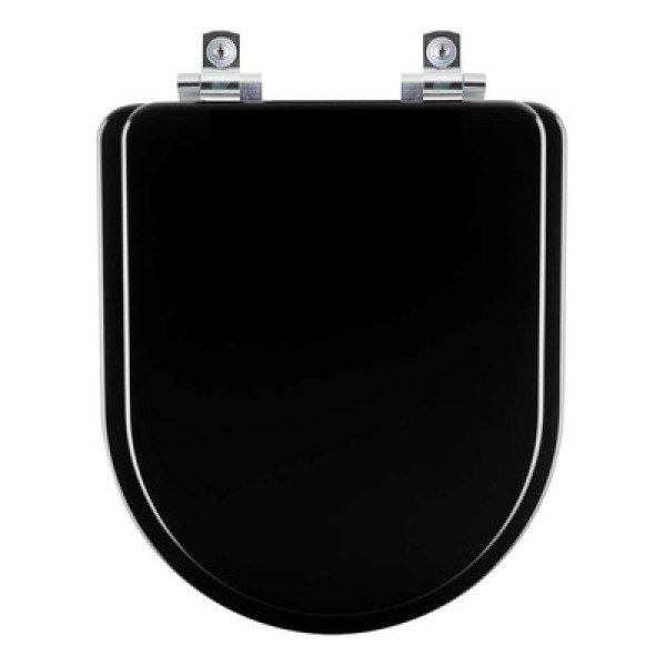 Encontraproduto.com.br - Assento Sanitário Com Fechamento Lento Nexo Preto Para Vaso Roca