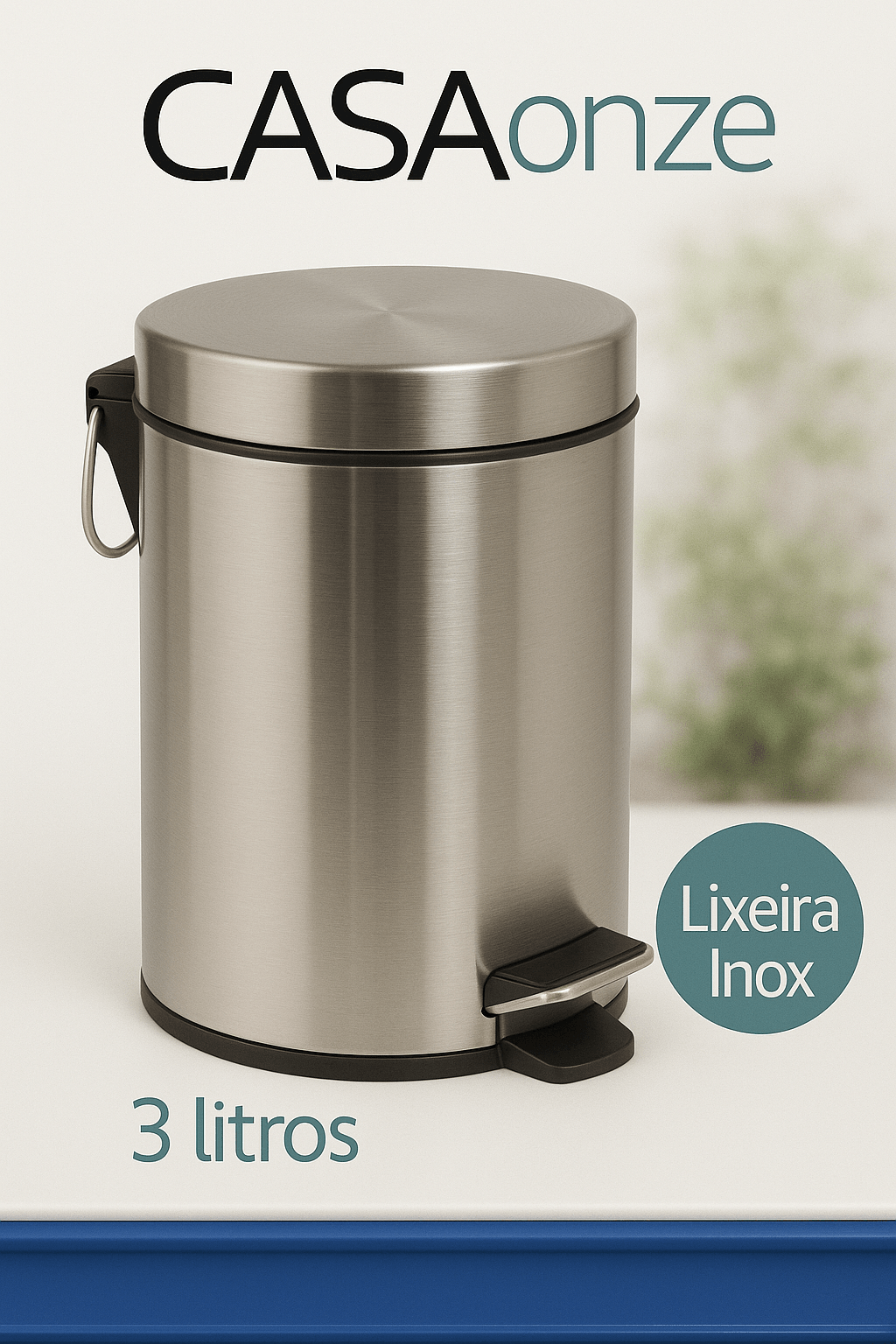 LIXEIRA PEDAL INOX 3L C801-1 BANANA TOYS