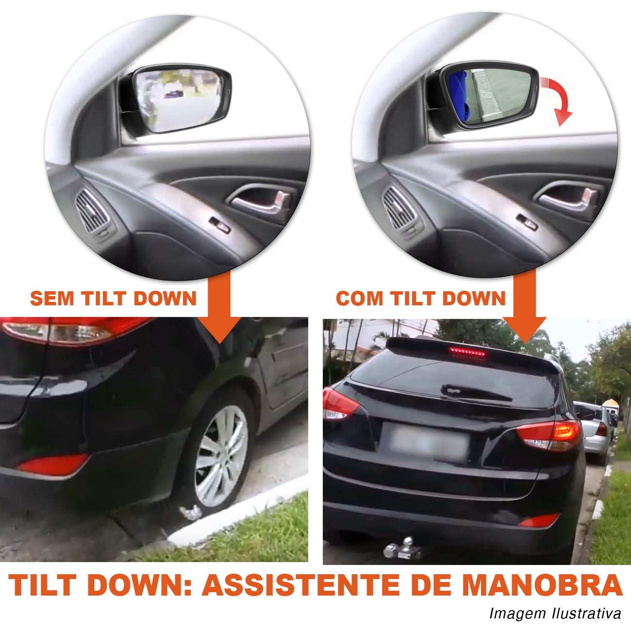 Encontraproduto.com.br - Módulo Retrovisor Elétrico New Tucson 2017 a 2019 Conexão Plug Assistente Manobra Tury 1.2.4 CK