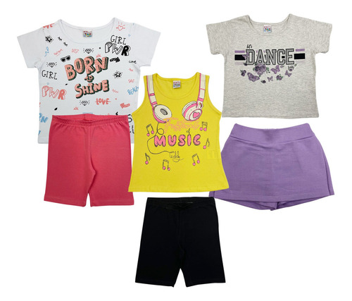 Kit 3 Conjuntos De Roupa Infantil De Menina - Atacado