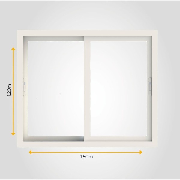 Encontraproduto.com.br - Janela De Correr De Pvc 2 Folhas Com Vidro Simples Fecho Cocha 120x150x7,5cm Multilit Branco