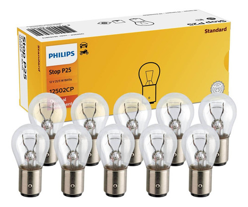 Kit 10 Lâmpada Philips Standard P21/5W 12v 1176 BA15d Luz Freio