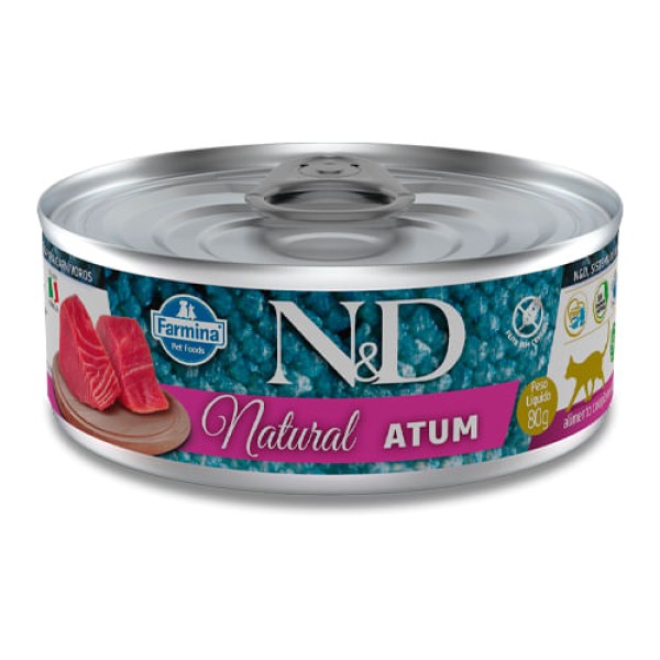 Encontraproduto.com.br - Ração Úmida Farmina N&D Natural Atum para Gatos Adultos - 80g