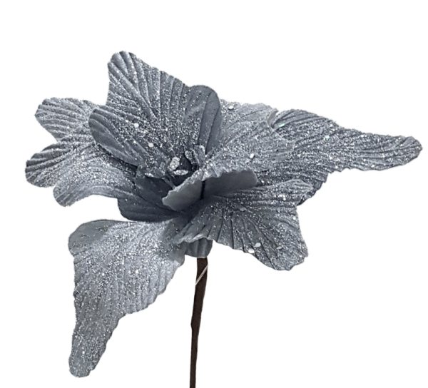 Encontraproduto.com.br - Pick Natal Poinsetia com Glitter 15X27CM - BELA FLOR