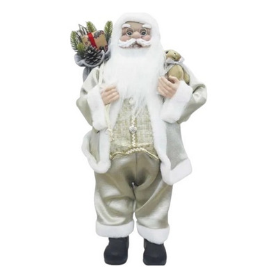 Papai Noel em Pé C/ Ski Decorativo 60cm em Poliéster Bela Flor