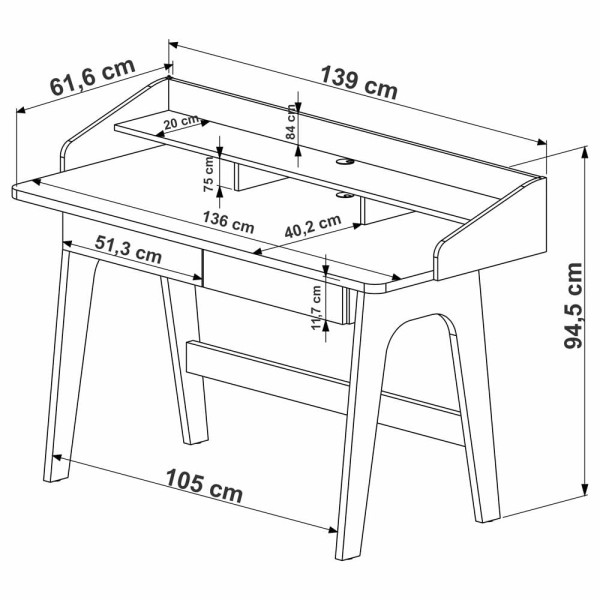 Encontraproduto.com.br - Conjunto Escritório Home Office 2 Peças 27999x27998 Branco Hanover Artesano Hanover Branco