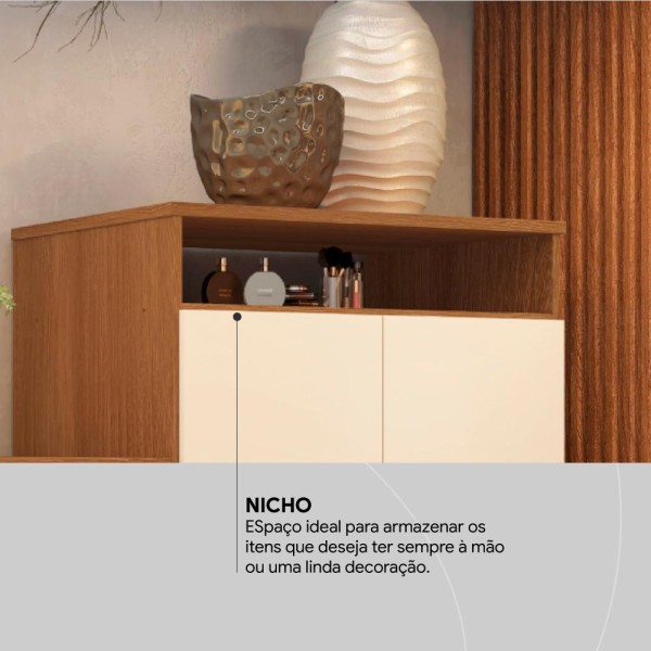 Encontraproduto.com.br - Comoda Sapateira 2 Portas 4 Gavetas 4270 Demobile
