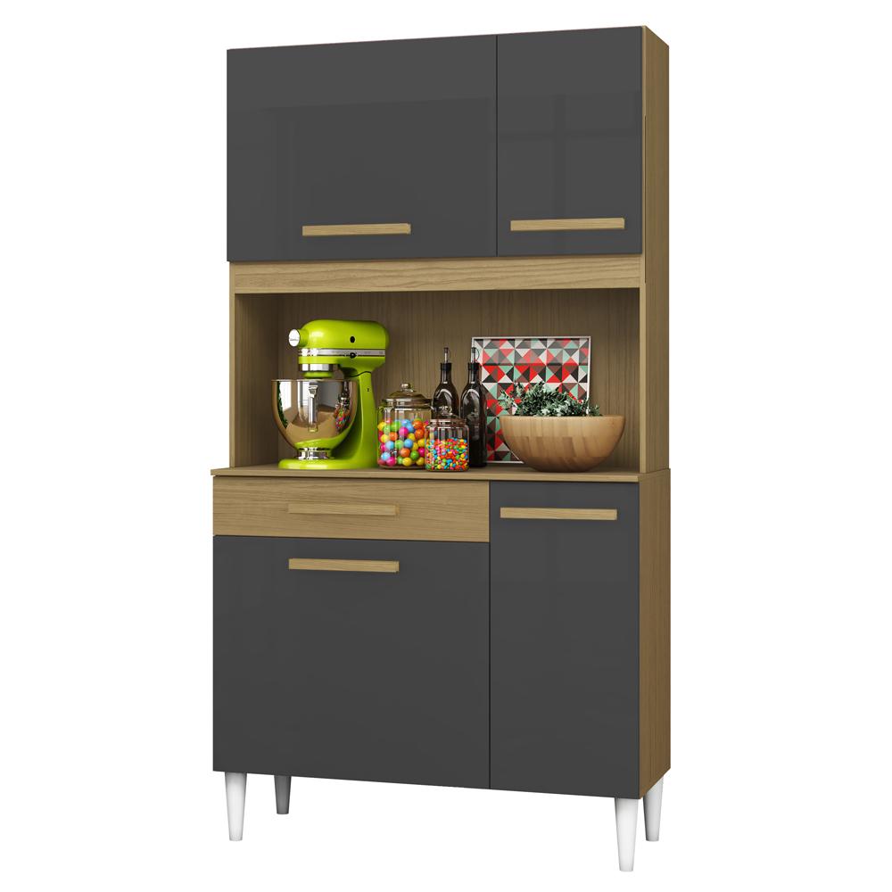 Armario Compacto Kit Cozinha 04 Portas 01 Gaveta ARMoveis