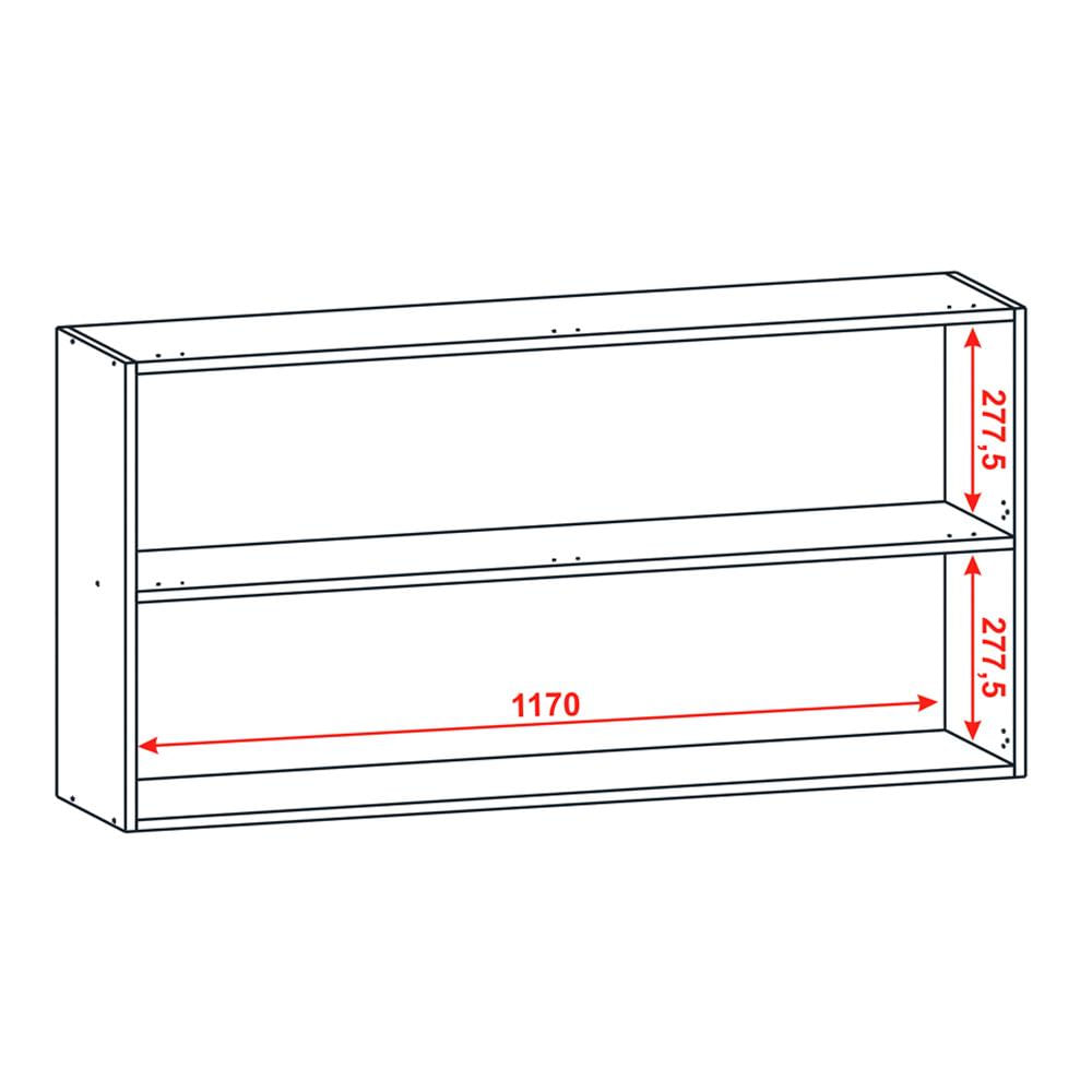Encontraproduto.com.br - Armario Aereo 120cm Com Vidro 782AM KTP