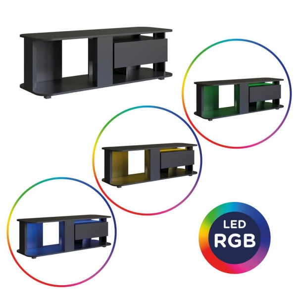 Encontraproduto.com.br - Rack Moderno Com LED 01 Gaveta 136cm PRODDY