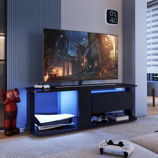 Encontraproduto.com.br - Rack Moderno Com LED 01 Gaveta 136cm PRODDY