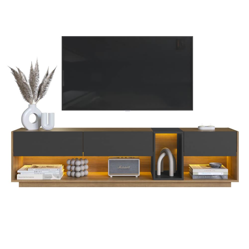 Rack Moderno Com LED 03 Gavetas 180cm PRODDY