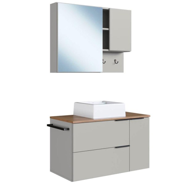 Conjunto Gabinete com Cuba e Espelheira 80cm PRODDY