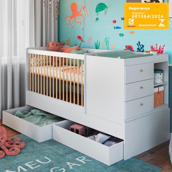 Encontraproduto.com.br - Berço Cama Multifuncional Com Gavetoes BB024 Comm