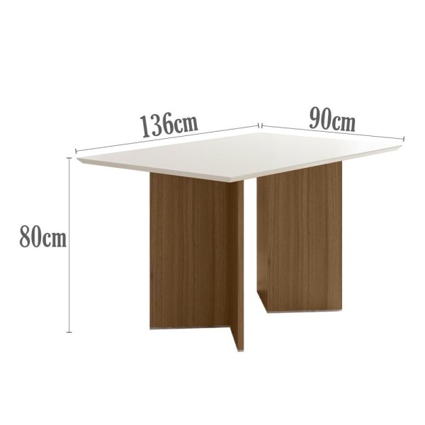 Encontraproduto.com.br - Mesa de Jantar Retangular 136x90 J00497 PLN