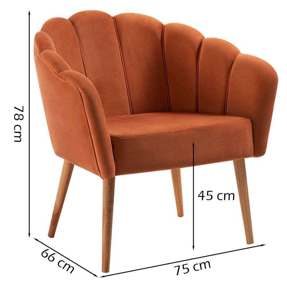 Encontraproduto.com.br - Poltrona Decorativa Pes Tauari 7049 Veludo Caramelo Dmobiliario Caramelo