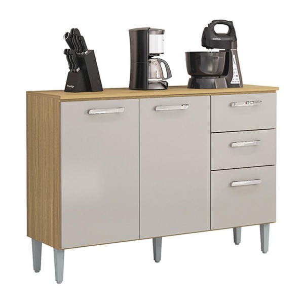 Encontraproduto.com.br - Balcao Com Tampo 3 Portas 120 cm 507 POQQ