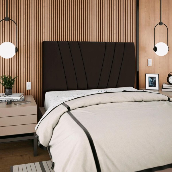 Encontraproduto.com.br - Cabeceira Casal 140cm Bell Suede Terracota RM
