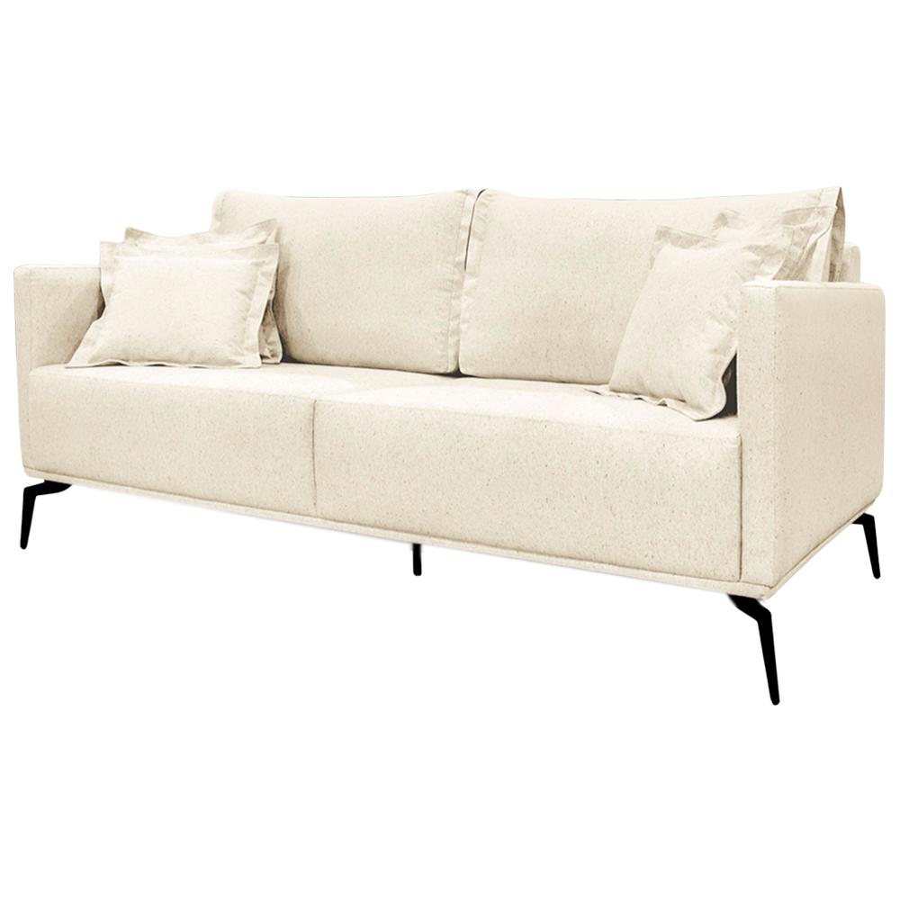 Sofa Sala De Estar Liv 2 Lugares Pes Aço Linho 231 Ezz