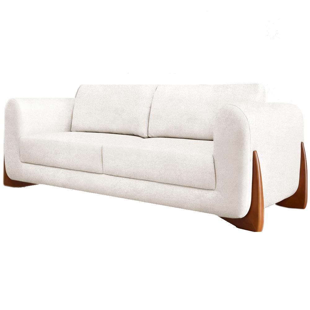Sofa Jolie 2 Lugares 180cm Pes Boomerang Linho Boucle Ezz