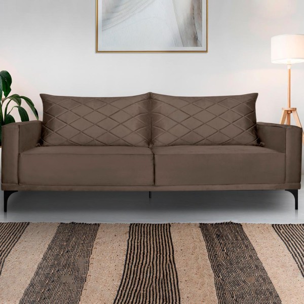 Encontraproduto.com.br - Sofa Living 2 Lugares Nori 160cm Veludo Deluxe Ezz