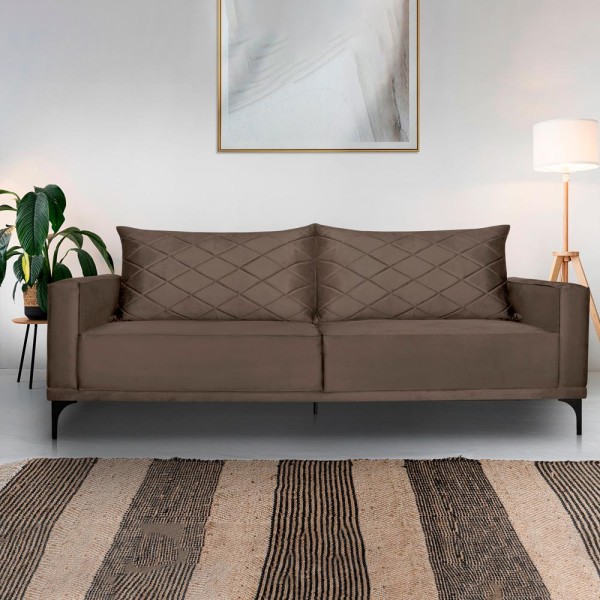 Encontraproduto.com.br - Sofa Living 2 Lugares Nori 160cm Veludo Deluxe Ezz