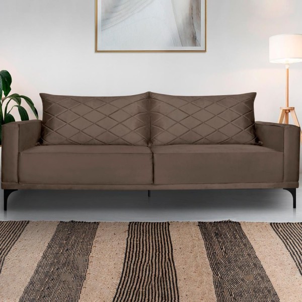 Encontraproduto.com.br - Sofa Living 2 Lugares Nori 160cm Veludo Deluxe Ezz