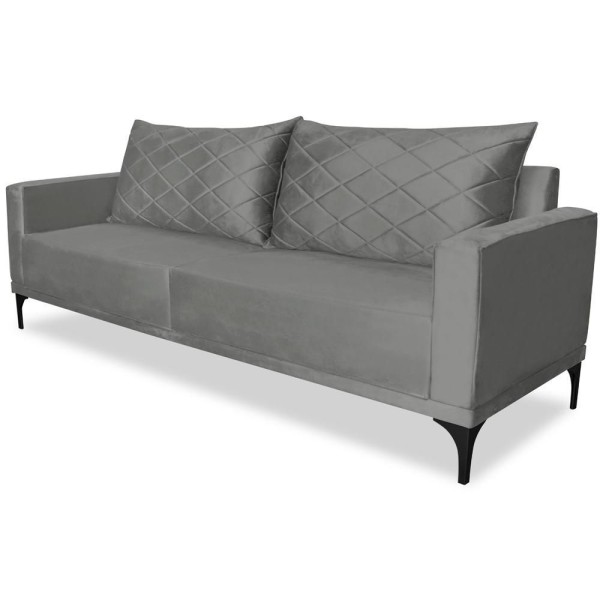 Encontraproduto.com.br - Sofa Living 3 Lugares Nori 200cm Veludo Deluxe Ezz