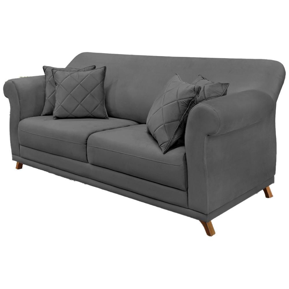 Encontraproduto.com.br - Sofa 2 Lugares Retro Polo 180cm Com Almofada Suede 1104 Ezz 1104