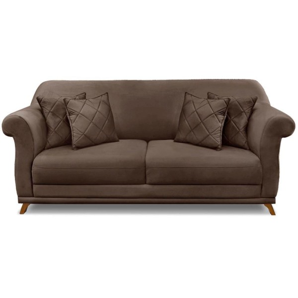 Encontraproduto.com.br - Sofa 3 Lugares Retro Polo 200cm Com Almofada Veludo 2231 Ezz 2231
