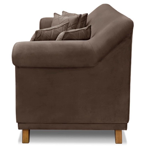 Encontraproduto.com.br - Sofa 3 Lugares Retro Polo 200cm Com Almofada Veludo 2231 Ezz 2231