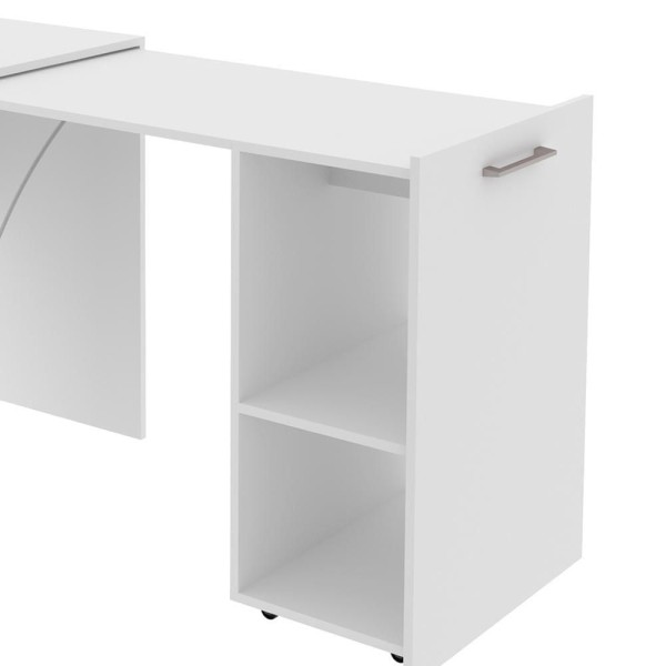 Encontraproduto.com.br - Escrivaninha Multiuso Retratil 2 Nicho Me4170 Branco Tecno Mobili Branco