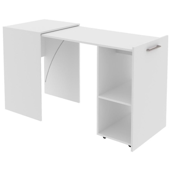 Encontraproduto.com.br - Escrivaninha Multiuso Retratil 2 Nicho Me4170 Branco Tecno Mobili Branco