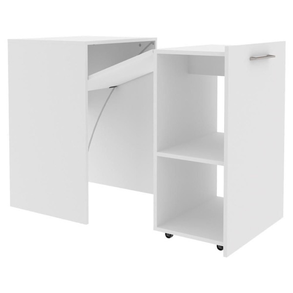 Encontraproduto.com.br - Escrivaninha Multiuso Retratil 2 Nicho Me4170 Branco Tecno Mobili Branco