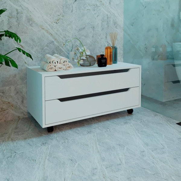 Encontraproduto.com.br - Balcao Gabinete Com 2 Gavetas e 4 Rodizios BN3643 Tecno Mobili