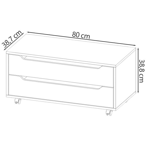 Encontraproduto.com.br - Balcao Gabinete Com 2 Gavetas e 4 Rodizios BN3643 Tecno Mobili