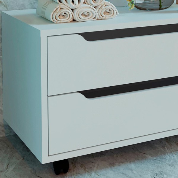Encontraproduto.com.br - Balcao Gabinete Com 2 Gavetas e 4 Rodizios BN3643 Tecno Mobili