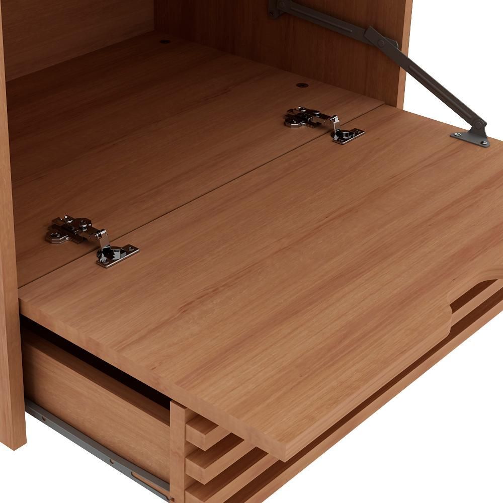 Encontraproduto.com.br - Balcao Gabinete 1 Gaveta Ripada Bn3613 Amendoa Marmore Lunar Tecno Mobili Amendoa Marmore Lunar