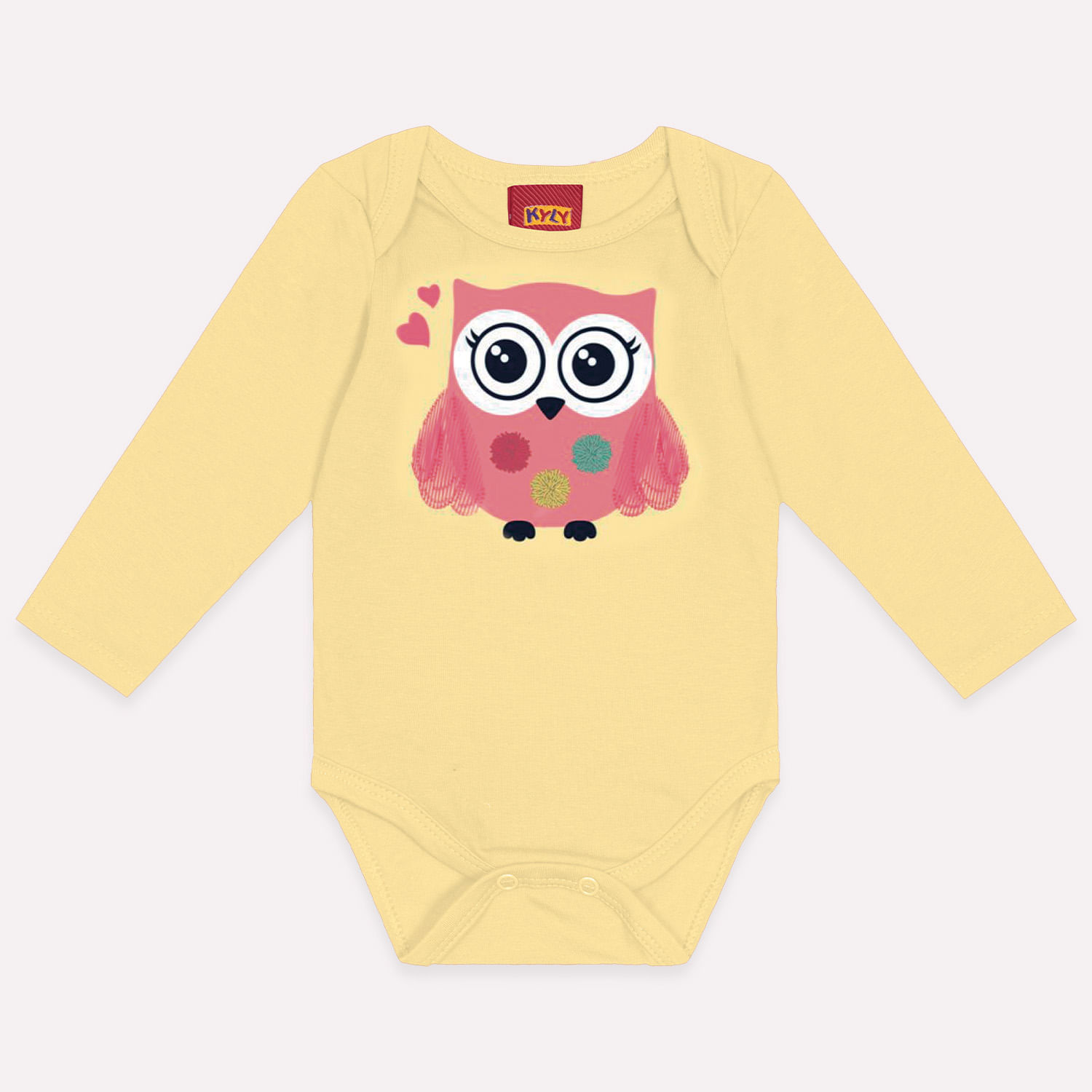 Body em Cotton Bebê Menina Kyly Amarelo