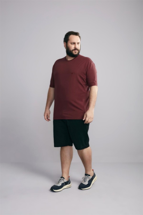 Encontraproduto.com.br - Camiseta Manga Curta Comfort Malha Básica - Marrom Avermelhado